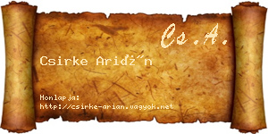 Csirke Arián névjegykártya